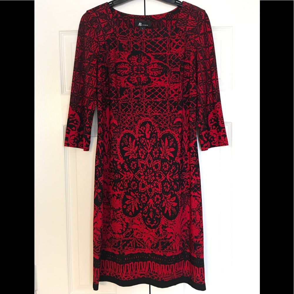 AB Studio red and black dress